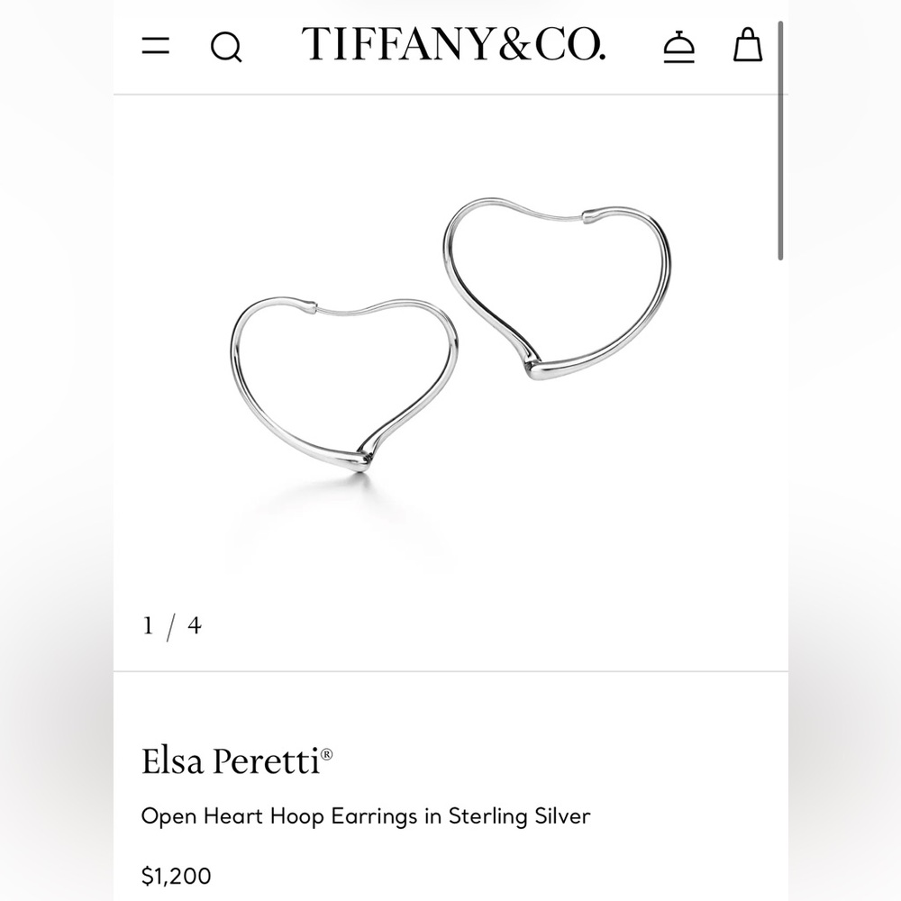 Tiffany & Co. Elsa Peretti Silver Heart Earrings